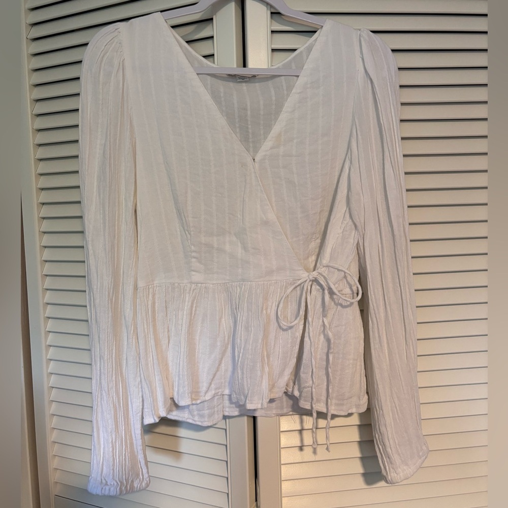 American Eagle Elegant White Wrap Top